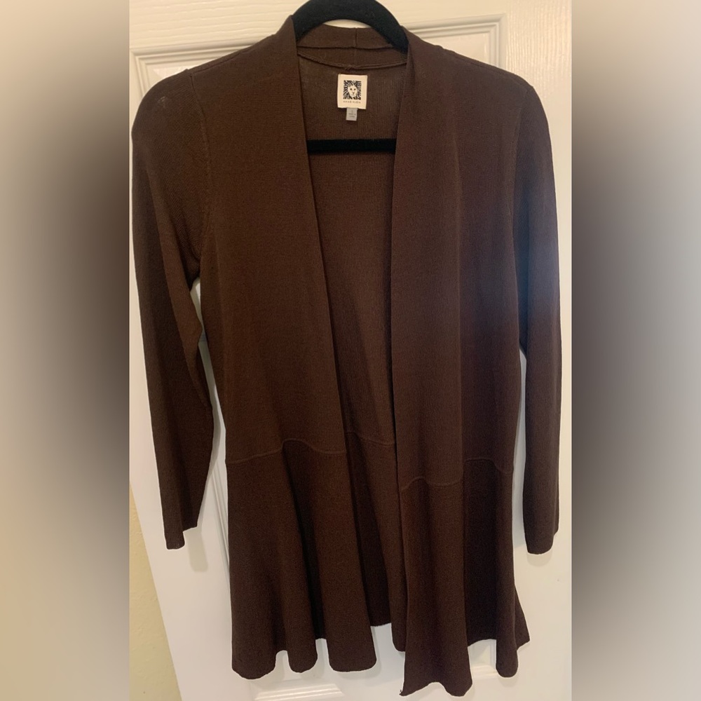 Anne Klein brown cardigan, size small